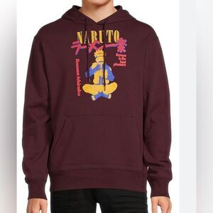 Naruto Ramen Hooded Sweatshirt Adult Size XL Maroon